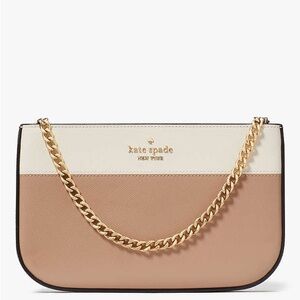 Kate Spade Elegant Cream and Tan Leather Pouchette